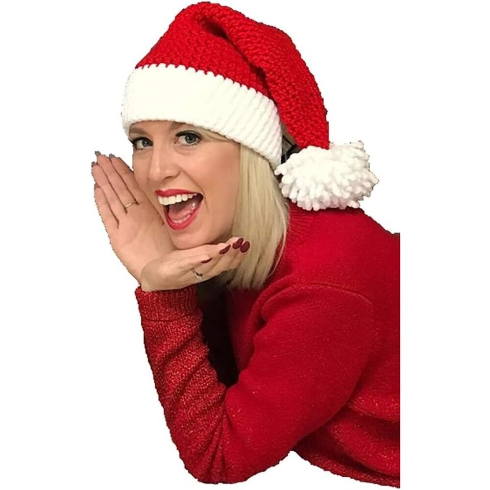 Santa's Hat Womens Beanie Winter Hat Soft Slouchy Warm Knit Skull Cap Christmas